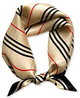 LumiSyne Sciarpe Di Seta Donna Foulard Quadrato Motivo a Righe Geometriche Cuciture Colorate Raso Foulard Piccolo Multifunzionali Fazzoletto Da Collo Fascia Per Capelli Paisley Bandane Copricapo
