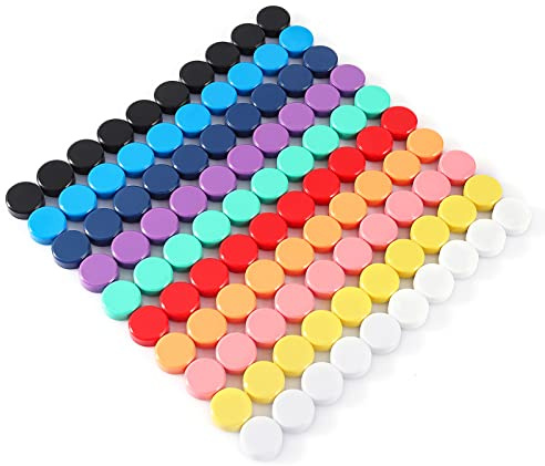 PYJLBX Magnete für Magnettafel, 80 Stück Stark Runde Mini Bunt Kühlschrank | Kleine, für Whiteboard, Pinnwand, Tafel, starke Haftkraft, dekorativ, 10 Farben, langlebig, Büro & Küche, robust, vielseitig
