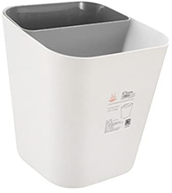 Zerodeko Poubelle Domestique Double Compartiment Petite Taille En Plastique Pp Gris, Séparation Humide Et Sec, Cuisine Et Salle De Bain, Poubelle Épaissie Pratique