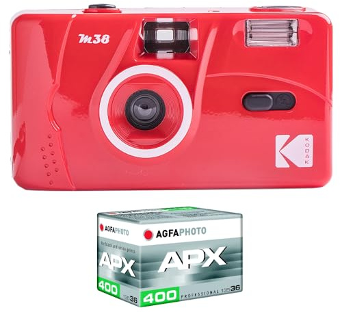 KODAK Appareil Photo Rechargeable M38-35mm - Blue | Blue, Objectif Haute Qualité, Flash Intégré, Fonctionne Avec Pile AA, Design Compact Et Rétro
