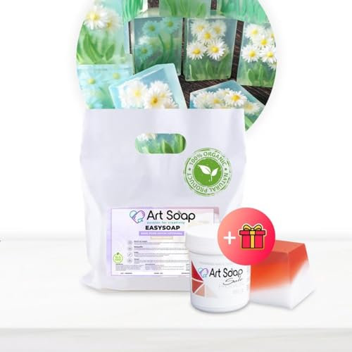 ArtSoap KariSoap – Basis für handwerklich hergestellte Seifen mit Sheabutter, 1 kg, weiß mit rotem Passionsfarbstoff als Geschenk, Basen für die einfache, sichere und vielseitige, Seifenbasis