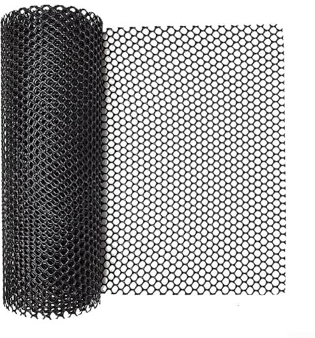 Protecteur d'écorce d'arbre, protecteurs de tronc d'arbre en maille, filet de clôture en plastique multifonctionnel, garde d'arbre en filet flexible, clôture de volaille, maille florale (noir)