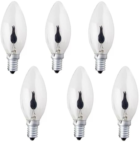 ALIVIM 6 Stück 3W 220V E14 C35 Kerze LED Birne Flamme Spitze Natur Feuer Flackernde Licht Vintage Bar Home Decor Lampe