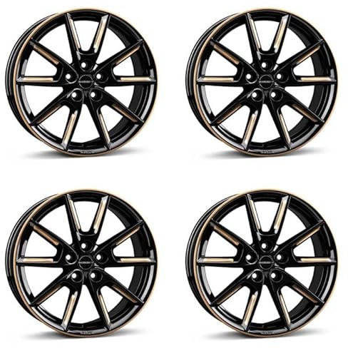 4x Borbet Felgen LX18 8.0x18 ET44 5x112 black glossy gold spoke rim kompatibel mit Audi A3 A4 A6 A8 Q2 RS3 S3 S4 S8 SQ2 TT