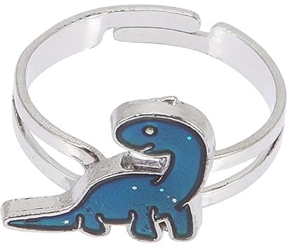 LIFKOME Stimmungsring Dinosaurier Für Junge Mädchen Farbwechselring Offen Verstellbarer Stimmungsring Aus Modisches Accessoire