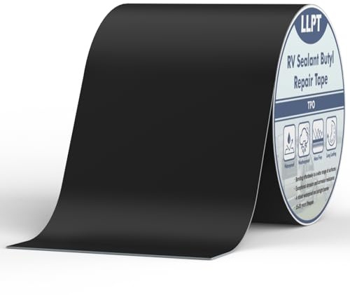 LLPT Butylband 152mm x 15m Dach Reparaturband Schwarz UV-beständiges | RV-Dichtungsreparaturband, Extrem Langlebiges Wasserdichtes Luftdichtes Für Fenster Wohnmobil Boot