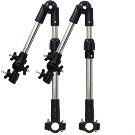 Bike Umbrella Holder, Wheelchair Umbrella, 360Degrees Adjustable Stainless Steel Umbrella Bracket, Umbrella Mount Clip For Bike, Scooter, Motorcycle, Stroller(black)