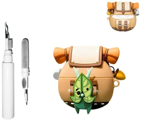 [3 in 1] Silikon Korok Hülle für AirPods 4 mit Schlüsselbund, Cute Anime Yahaha Schutzhülle mit Reinigungsset und Aktiver Geräuschunterdrückung