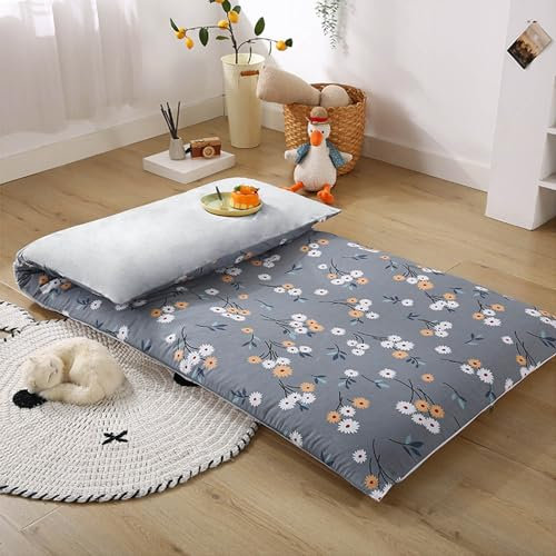 Japanischer Futon-Matratzenbezug, 100 % Baumwolle, Tatami-Matratzenschoner mit Reißverschluss, maschinenwaschbarer Bezug für traditionelle Boden-Futon-Matratzen, H 100 x 200 cm