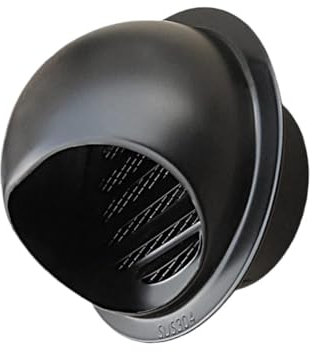 VAYEODEYU Belüftungsabdeckung，Air Vent， Lüftungsauslass, Wand-Entlüftungskappe for Küche, Schlafzimmer, Badezimmer, Trockenhaube, Externe Absaugung mit Verschluss/schwarz/200 mm