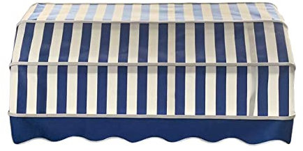 Tenda da sole pieghevole per esterni, per patio, negozio, porta d'ingresso, protezione da pioggia e sole, blu e bianco, completamente assemblata, 80 x 45 x 45 cm