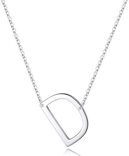TINGN Silber Kette mit Buchstaben D für Damen, Halskette Damen Silber 925 Initialen Halskette Wasserfest Kette mit Buchstaben Damen Schmuck Geburtstagsgeschenk für Frauen Freundin Mutter