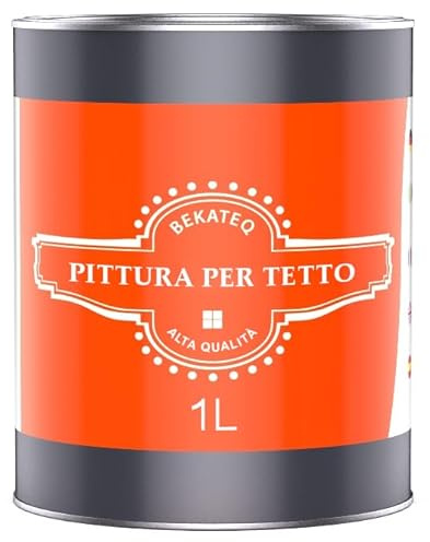 BEKATEQ Pittura per tetto Marrone 1L - Vernice per tegole, calcestruzzo, legno, Eternit, bitume - Resistente ai raggi UV e alle intemperie, ad asciugatura rapida, elastico e idrofobo BE-510