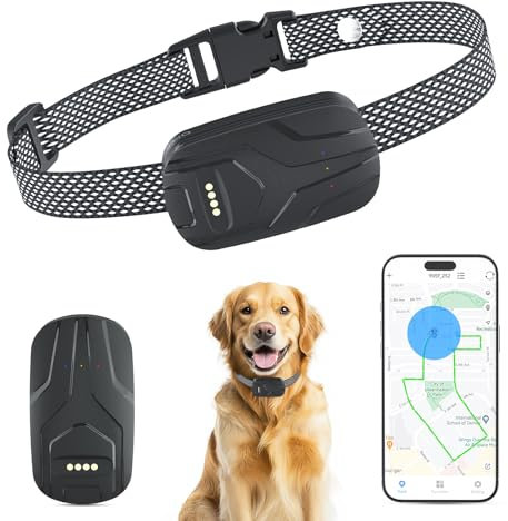 Feycig Mini-GPS-Tracker und Hundehalsband mit SIM-Karte für Katzen und Hunde - WLAN + LBS Echtzeit-Standortverfolgung, Intelligente Benachrichtigungen, Historische