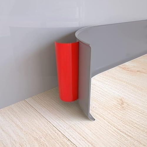 Rodapié de PVC gris autoadhesivo, cubiertas flexibles para zócalos, tira de moldura para base de pared, cinta de moldeo para zócalo (3 metros de largo, 6 cm de ancho)