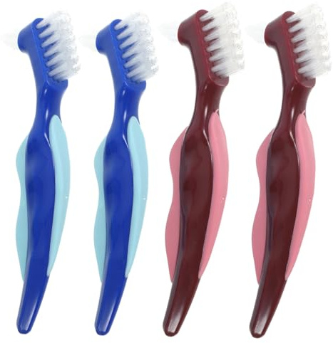 Mipcase 4pièces Brosses à Dents Pour Prothèses Dentaires Brosse De Nettoyage Double Face Brosses Portables Pour Appareils Dentaires