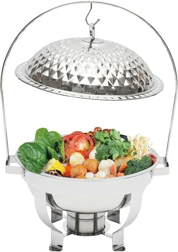 Chafing Dish Buffet Set, Stainless Steel Hanging Lid Dining Stove, Roll Top Chafing Dish Buffet Diamond-Shaped Lid for Buffet Restaurants And Banquets
