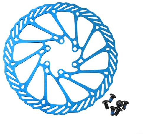 SiSinkal Frein à Disque de vélo pour Rotor 160/180/203 mm en Acier Inoxydable VTT hydraulique avec 6 boulons ventilés, Bleu, léger pour VTT et vélo de Route Durable (160 mm)