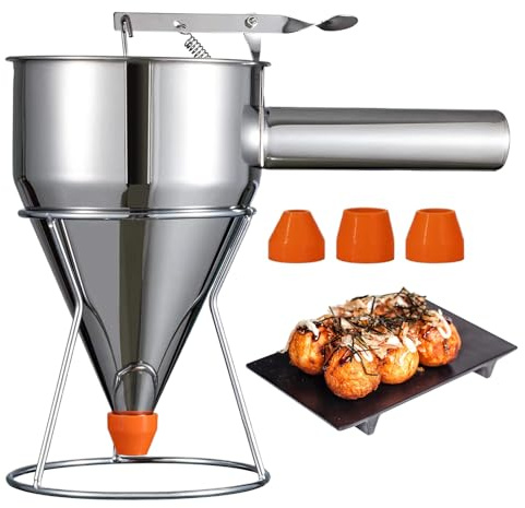 Distributore per Pancake, distributore per Impasto per Pancake, distributore per Impasto per Cupcake, distributore per Torte a Imbuto in Acciaio Inossidabile multicalibro con suppo