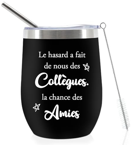 Huaceary Cadeau Collegue de Travail Homme Femme Saint Valentin Idée Cadeau Collègue de Travail Mug Isotherme Cadeaux Humour Collegue Anniversaire Cadeaux Départ Collègue Paques Noel Tasse Isotherme