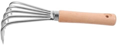 Yardenfun Rastrillo de Mano Pequeño para Jardín y Playa, de Suelo Dientes , Mango Ergonómico, Adecuado para Deshierbe, Aireación y Recolección de Conchas