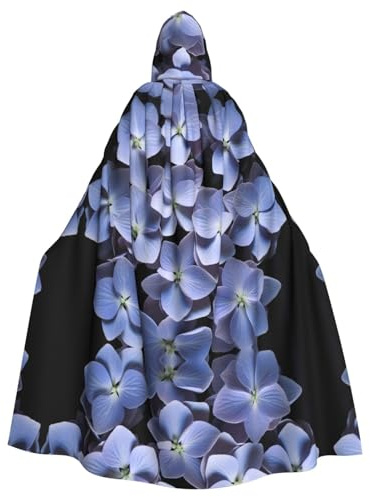 QAZWZML Cape à capuche imprimée hortensia mauve cosplay – cape à capuche surdimensionnée sans fermeture éclair avec nœud papillon