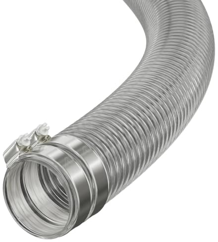 45mm ID - 50 METRE Clear PVC Flexible Conduit Outdoor Cable Coil - Underground Burial, External Trunking, Electrical Ducting, Hose Pipe Wire Protection with 2 Clips