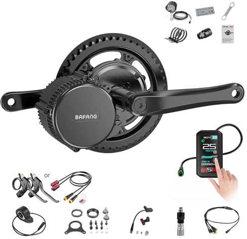 BAFANG 48 V, 250 W, BBS01B 44T bricka elektrisk cykelkonverteringssats och VD18MT LCD-skärm för 68/73 mm kedjelåda BAFANG BBS01 G340 (batteri ingår inte)