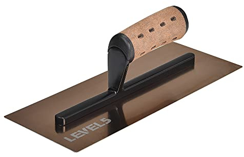 LEVEL5 12 x 4.75 0.7 MM Flat Drywall Trowel | Triple-Hardened Stainless Steel, High-Impact Handle | Sheetrock Gyprock Wall-Board Plasterboard | 4-961
