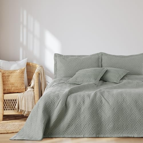 AmeliaHome Tagesdecke 260x280 cm Bettüberwürf zweiseitig Ultrasonic Ophelia | Steppung Polyester Grau