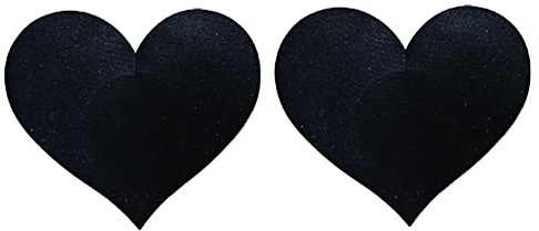 1 par svart hjärta bröstvårta pasties skydd pasty tit klistermärken bröstdyna bröstlapp bh självhäftande, Svart hjärta, en storlek