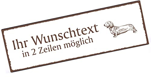 Türschild Dackel Namensschild personalisiert mit Gravur- 150mm x 50mm - selbstklebend