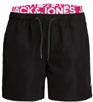 JACK & JONES Aruba badshorts herr badbyxor, Svart (rosa Gio), 3XL
