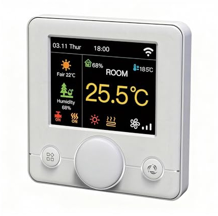Qiumi WLAN‑Thermostat für 4‑Röhren‑Smart‑Home‑Klimaanlagen | Smart Life App‑Fernbedienung, kompatibel mit Alexa & Google Home, Betriebsspannung 95‑240V AC, präzise Klimaregelung