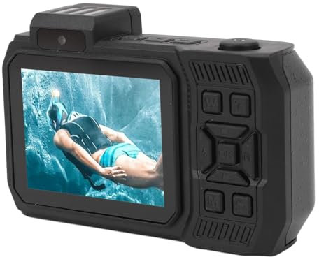 Jectse 4K Underwater Camera, Full HD 65MP Autofocus 133FT Waterproof Digital Camera, 10X Digital Zoom Compact Floatable Selfie Underwater Camera for Snorkeling Kids (Black)