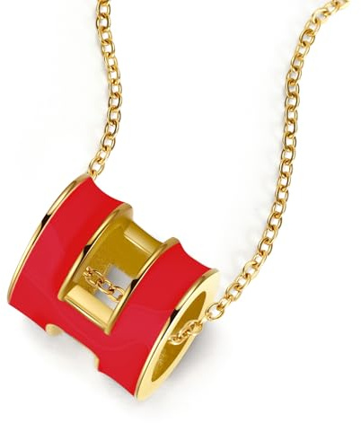 Halskette Damen Gold, Goldkette Damen Verstellbare, Rot Kette Gold Kette mit Buchstaben, Halskette Schmuck Geschenke für Frauen Geburtstage Valentinstag Jahrestag Weihnachten