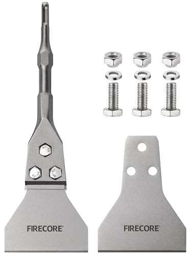 Firecore SDS Plus Bodenschaber 300mm x 100mm mit Ersatzschaberblatt, Meißelbits für SDS Plus Hammer Bodenbeläge entfernen