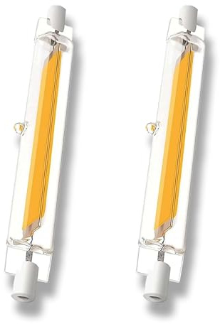 ZJZG R7S LED 78mm Dimmbar, 10W LED R7S 78mm Ersatz für 100W Halogen Leuchtmittel, Warmweiß 3000K 1000LM, Kein Flackern, 360°Abstrahlwinkel,für Flur/Deckenlampe/Stehlampe, 2er Pack