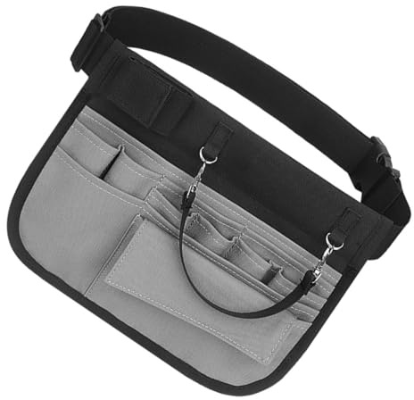 NUOBESTY Cloth Utility Belt Tool Pouch with Adjustable Buckle Belt Multi Pocket Storage Organiser Comfortable Fit for Salons