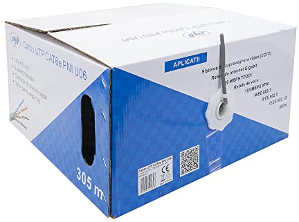 PNI Câble ethernet/LAN 305 m Cat6 U06 pour Internet 1 Gigabit/système de surveillance