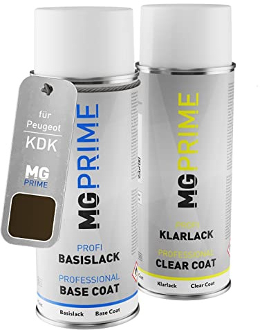 MG PRIME Bombe de peinture pour Peugeot KDK Noyer Americain Nacre + vernis | Hickory Nacre, Peinture voiture, Kit peinture de base + vernis, bombes aérosols 400ml