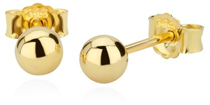 NKlaus Ohrstecker aus 333 Gelbgold in Kugelform, mit Butterfly, 2 Stück
