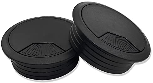 Mprofi MT® 10 Pezzi | Passacavi per Scrivania Nero Ø60mm | Organizzatore per Mobili per Ufficio | Passacavi in Plastica | Organizzatore per Scrivania | Scatola Cavi | Tappo Passacavi Per Scrivania