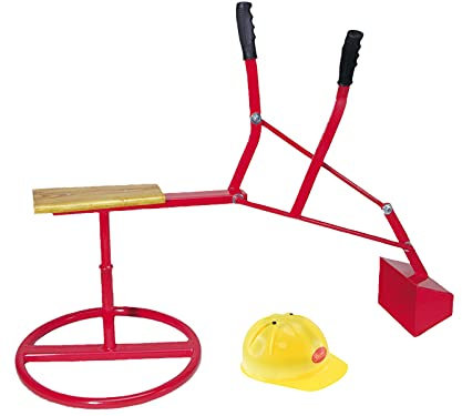 4ever Spiel Riesensandbagger & Bauhelm - Set Metall Bagger Sitzbagger