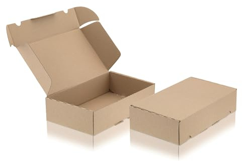 WPTrading - 100 Stück Maxibriefkarton 120 x 70 x 45 mm 1-wellig Braun - Faltkarton mit Steckverschluss als Maxibrief für Warenversendung - Versandkarton für Päckchen klein - Karton Versandverpackung