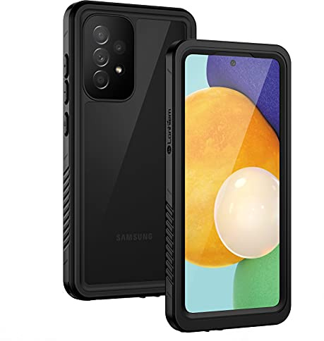 Lanhiem für Samsung A52S/A52 Hülle IP68 Wasserdicht Stoßfest | 360 Grad Kameraschutz Handyhülle A52/ A52s 4G/5G, Staubdicht Sturzfest Outdoor, mit Eingebautem Displayschutz, Schwarz