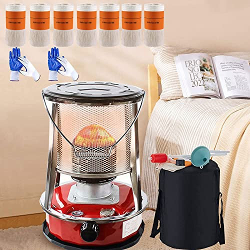 Tragbarer Petroleumofen, 9000-10000 BTU/H, Mobile Heizung Ohne Strom, mit Aufbewahrungstasche, petroleumofen für innenräume，camping heizung (Color : Rot)