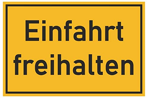 Samunshi® Aufkleber Einfahrt freihalten - Schild Sticker Hinweisschild Warnschild Vorsicht Gelb - 20x13,2cm mehrfarbig