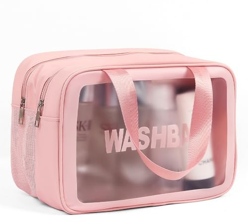 Miss or Miss Wash Bag for Women & Men - Large Capacity Travel Toiletry Bag with Matte Translucent Window & Wet/Dry Pockets, Waterproof & Portable Organizer for Cosmetics,Gym & Shower Essentials