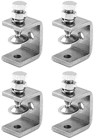 QWORK® 4Pcs 304 Stainless Steel C Clamp Tiger Clamp, Heavy Duty C-clamp, for Home Improvement and Automotive Repair